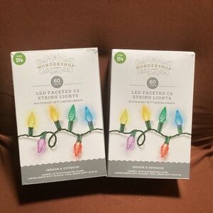 Wondershop Christmas LED Faceted C6 String Multi-Color Lights Bundle